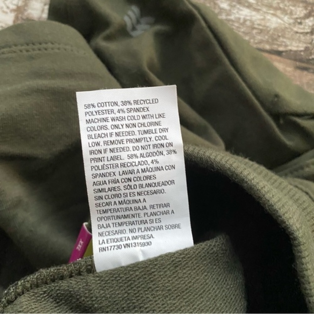 NWT French Terry Mid-Rise Short Olive Green - Picture 7 of 7